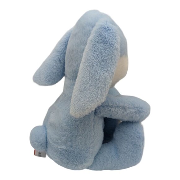 Gitzy Baby Bunny Rabbit Blue White Rattle 14" Plush Stuffed Animal  satin ears - Picture 5 of 8